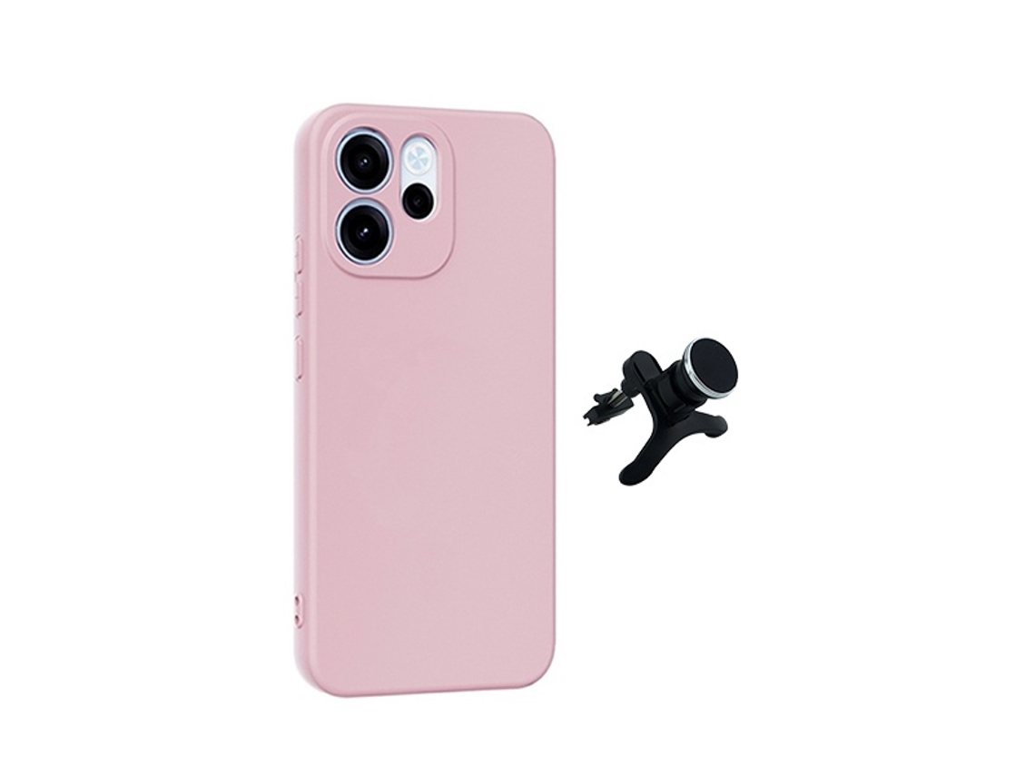 Kit Suporte Magnético Reforçado Capa Silicone Líquido Phonecare Para Oppo Reno15 Fs - Rosa