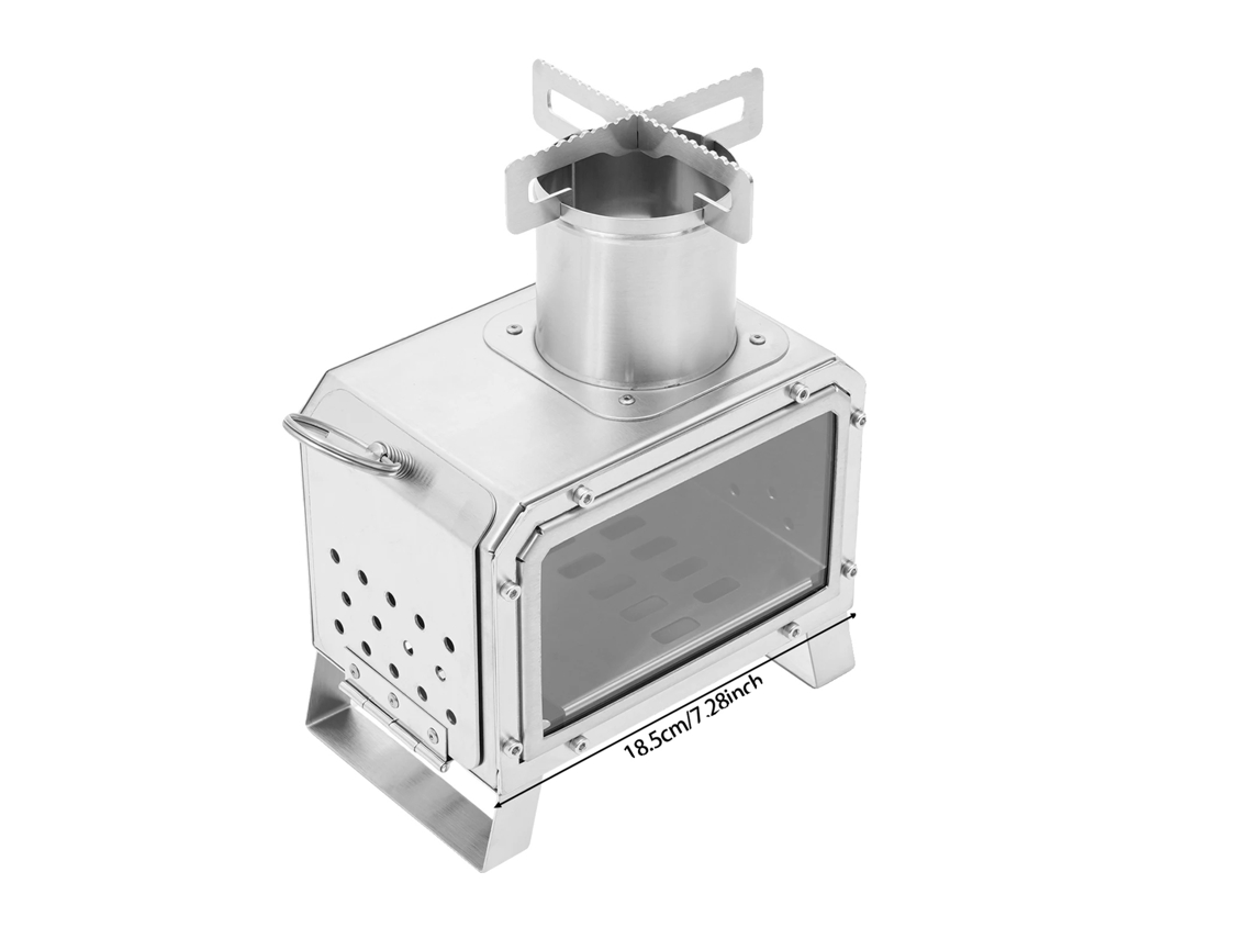 Fogão de Camping, Design Compacto, Fluxo de Ar Eficiente, Prata OEM