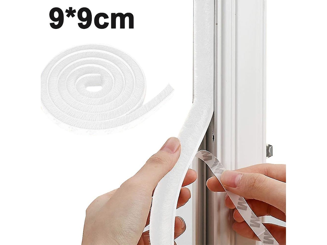 Sellos de Pelo Autoadhesivos para Ventanas Y Puertas Resistentes Al Viento, Polvo Y Ruido 5m 99mm Blanco