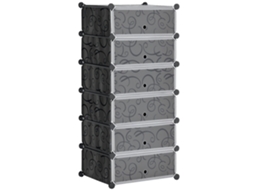 Prateleiras Modulares Sapatos, 49x36,5x108cm, Preto | S/MARCA