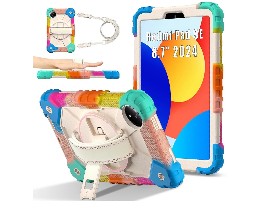 Capa Giratória 360° Em Silicone E Pc Para Xiaomi Redmi Pad Se 4g 8,7 Polegadas / Colorida, Azul Elysve