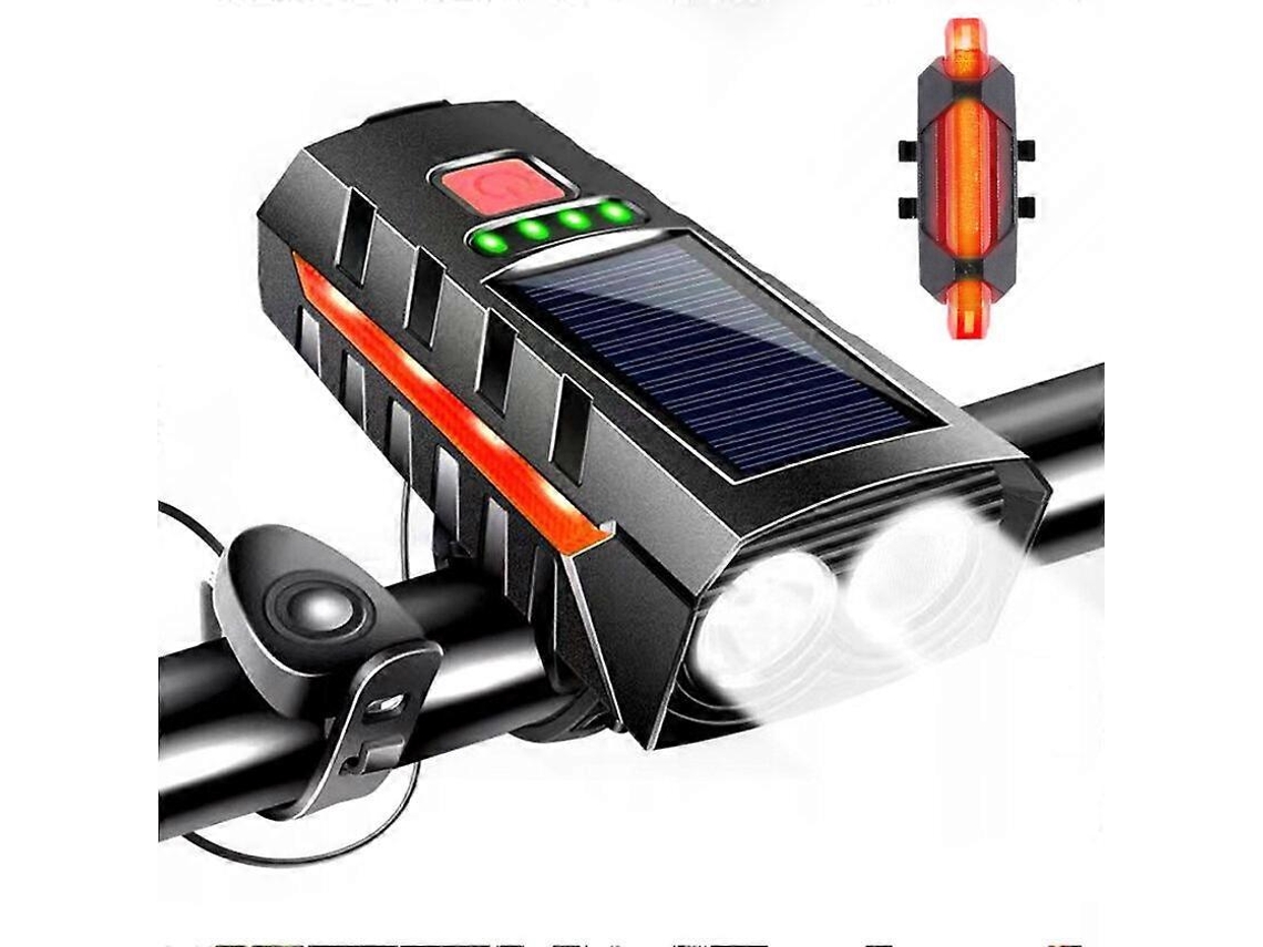 Luz Solar Para Bicicleta 3 Em 1 Com Alto Falante E Luz Traseira Com Carregador Portátil Olysi Shop
