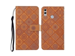 Capa De Couro Com Aba Horizontal, Estilo Étnico, Padrão Em Relevo, Para Huawei P Smart 2019 / Honor 10 Lite, Com Suporte, Compartimentos Para Cartões,