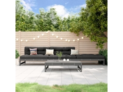 Vidaxl 4 Pcs Conjunto Lounge De Jardim Madeira De Pinho Maciça Cinza