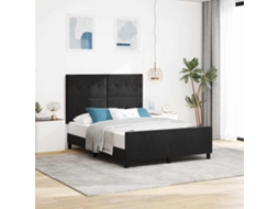 Vidaxl Cama Box Com Cabeceira Preto 140 X 200 Cm Veludo