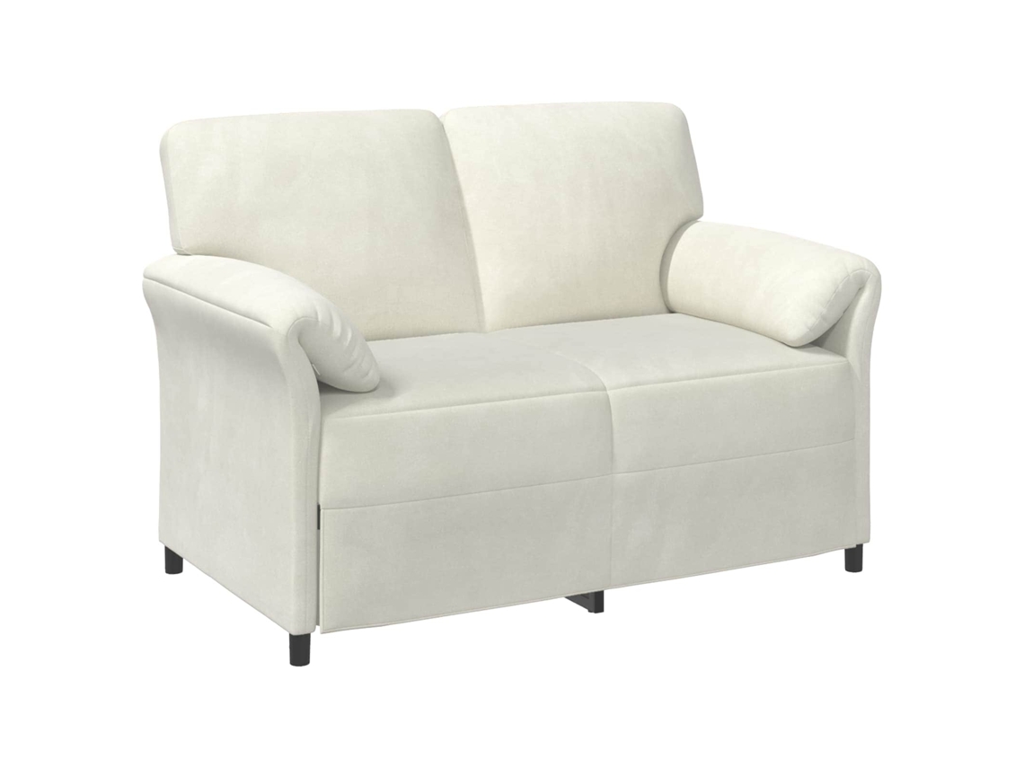 Sofá para 2 Pessoas Creme 138 X 83 X 95 Cm Veludo SYFAX