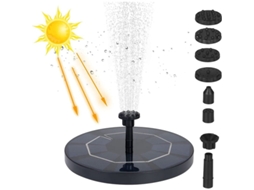 Fontaine Solaire Flottante Extérieure 3.5w Avec Batterie 1500mah Et 6 Buse Pour Bassin Jardin Aquarium Oiseau
