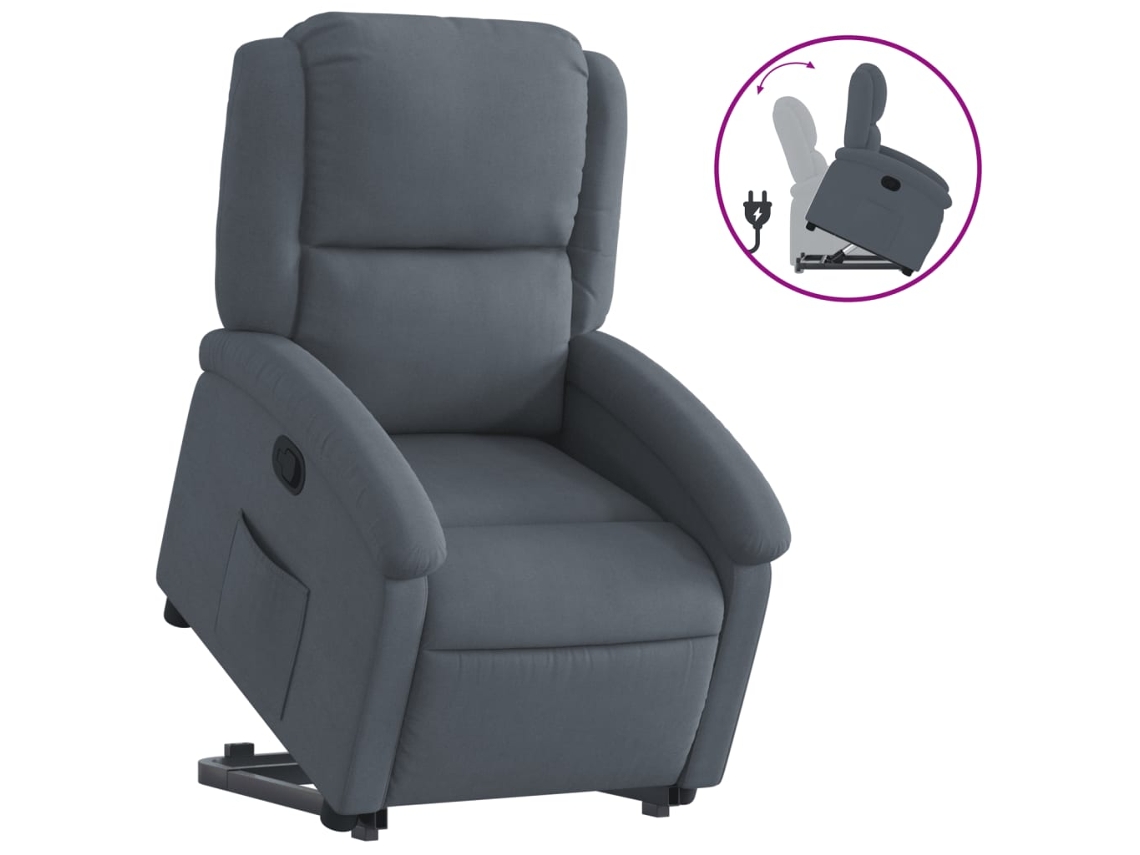 Stand Up Recliner Chair, Stand Up Recliner Chairs Vidaxl Cinzeto Veludo