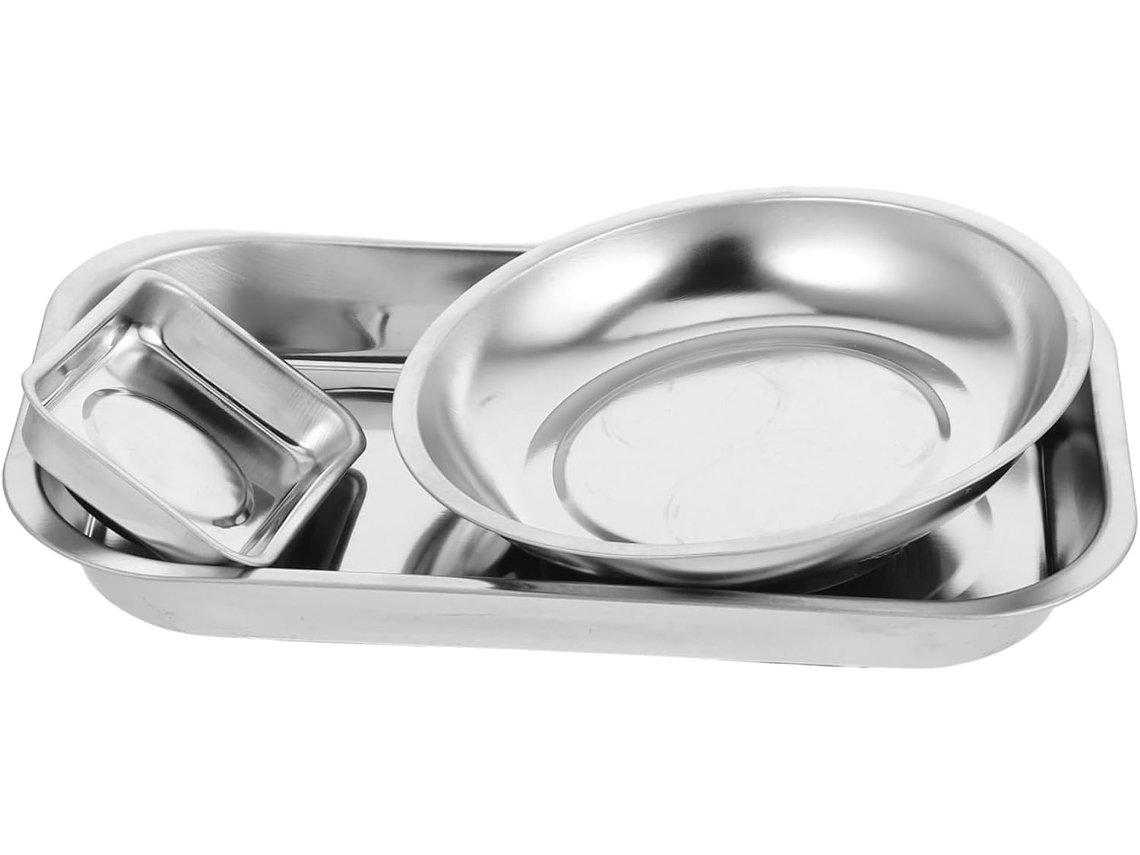 Conjunto De 3 Peças De Suporte Para Tigelas E Recipientes Em Aço Inoxidável