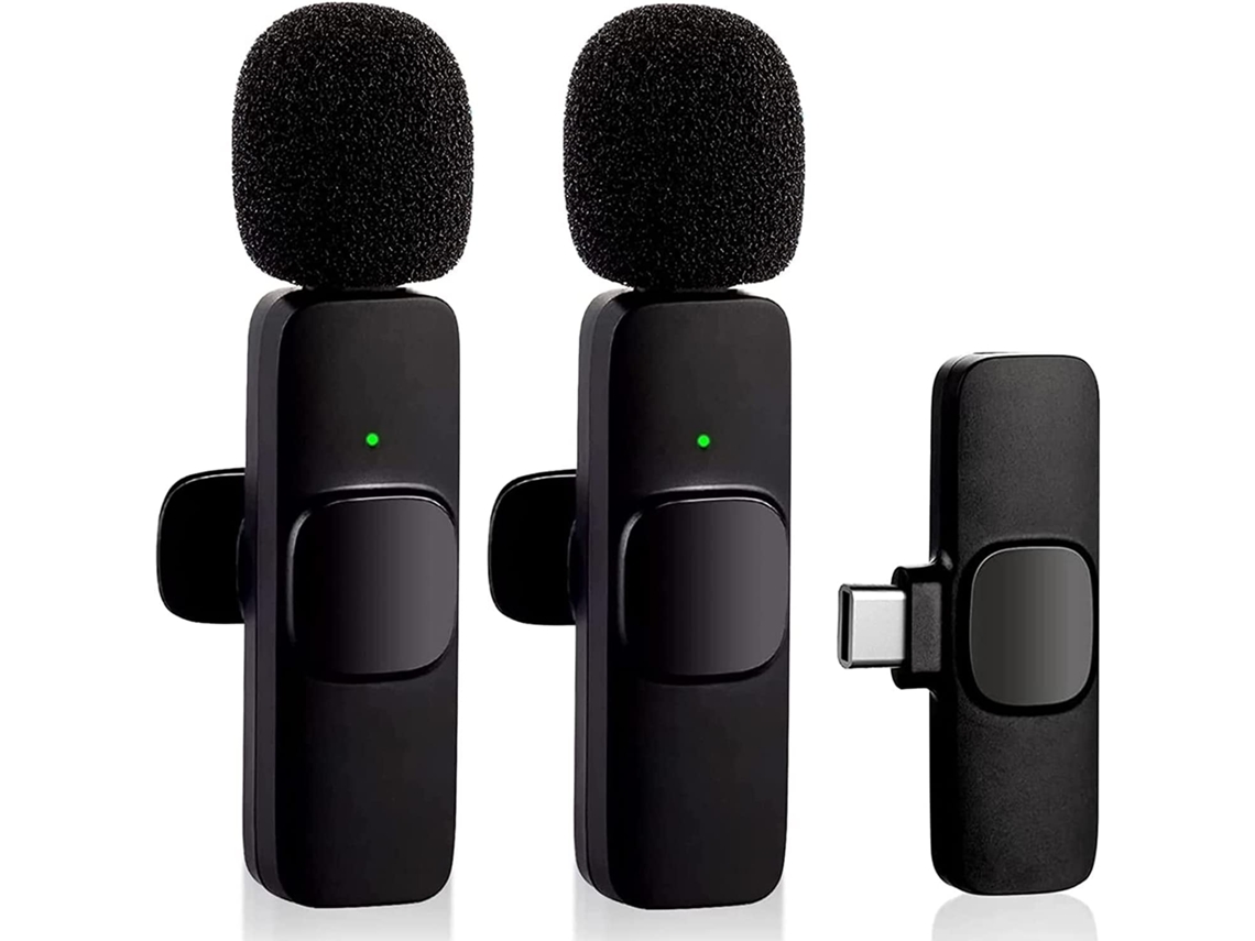Microfone de lapela sem fio para Android, microfone sem fio Gertiz Plug-Play