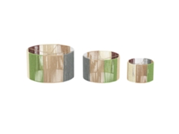 Conjunto de 3 Abajures de Fibra com Base, Medindo 52,5 X 52,5 X 30,5 Cm. ALEXANDRA HOUSE LIVING