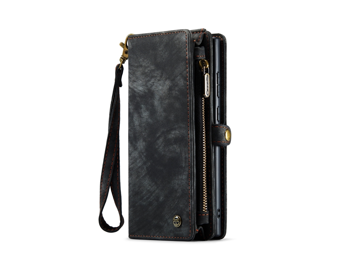 Capa Flip Para Celular, Nova Carteira Com Zíper, Capa De Couro Magnética Multifuncional.preto - Samsung A36