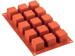 Molde De Silicona - 15 Cubos - Rojo Ladrillo