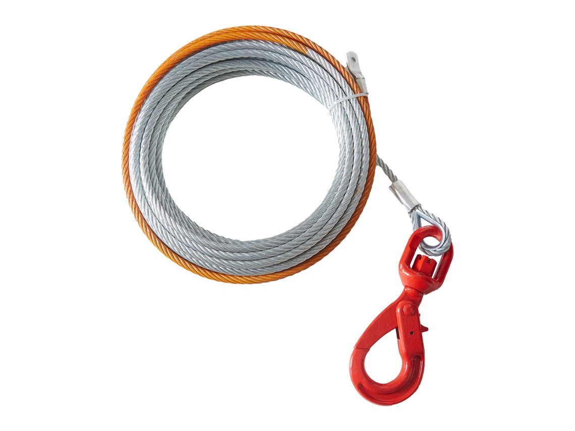 Cabo de Guincho 9,5 Mm X 30,5 M Sintético Resistência À Ruptura 67,6 Kn com Capa Protetora, Gancho Forjado, Correia Tração para Atv, Utv, Veículo