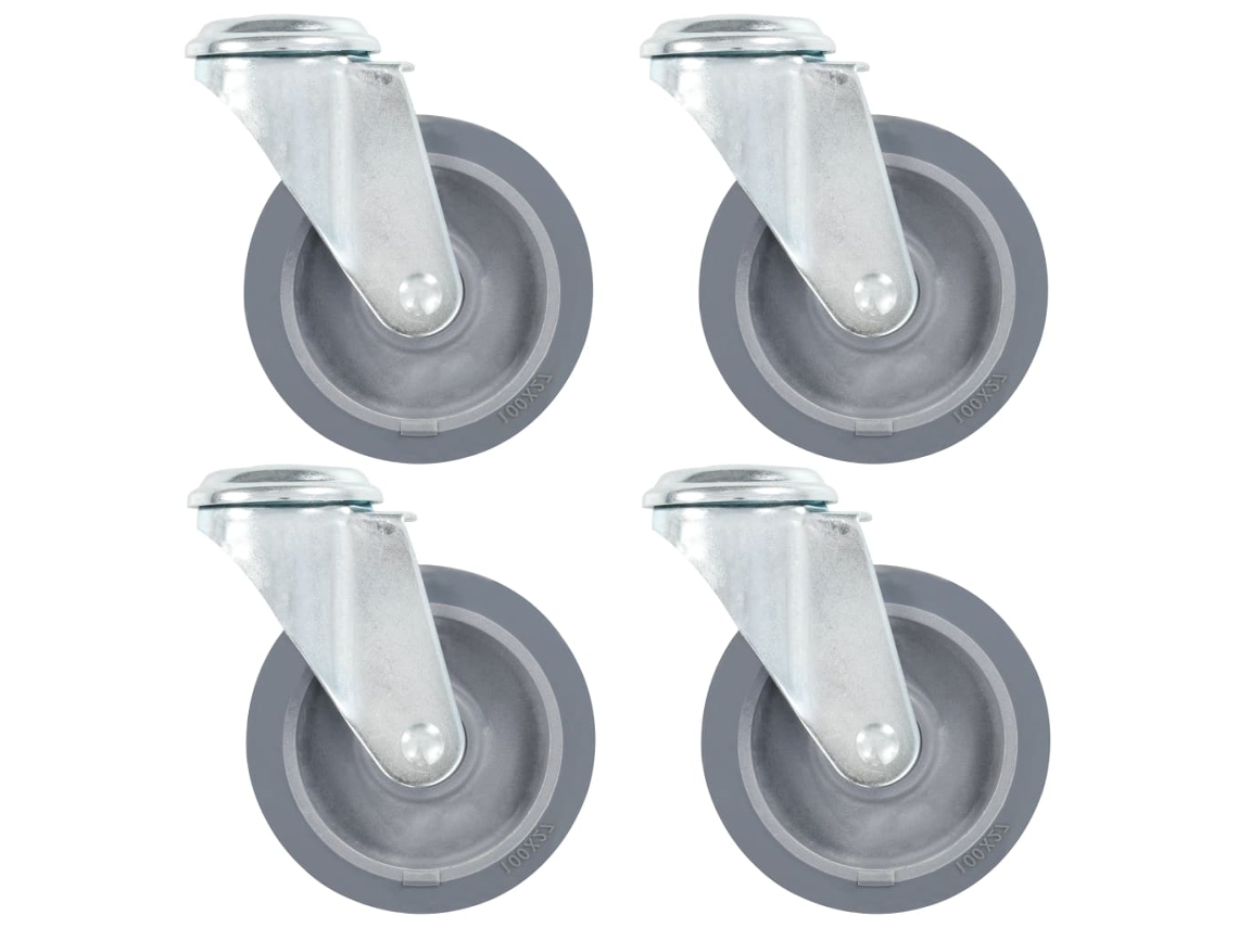 Vidaxl Rodas Giratórias Com Furo 4 Pcs 100 Mm