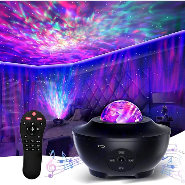 Projetor De Estrelas Com Alto Falante Bluetooth Sua Própria Lâmpada Multicolorida Para Galáxias Aquaforge