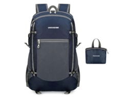 Mochila Dobrável Para Mulheres, Homens E Adolescentes, Ideal Para Caminhadas, Camping, Escalada, Ciclismo E Viagens. Cor Azul Escura.