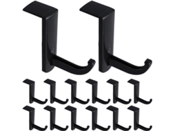Pacote Com 20 Ganchos Adesivos Pretos Para Fones De Ouvido Embaixo Da Mesa, Suporte Universal Para Headsets Gamer