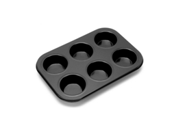 Forma De Cupcake Antiaderente Aço Carbono Com 6 Xícaras