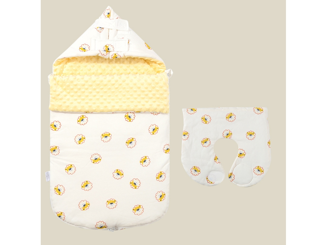 Saco de dormir anti-susto para bebê, outono/inverno, grosso, 105x52cm, branco, Panoona