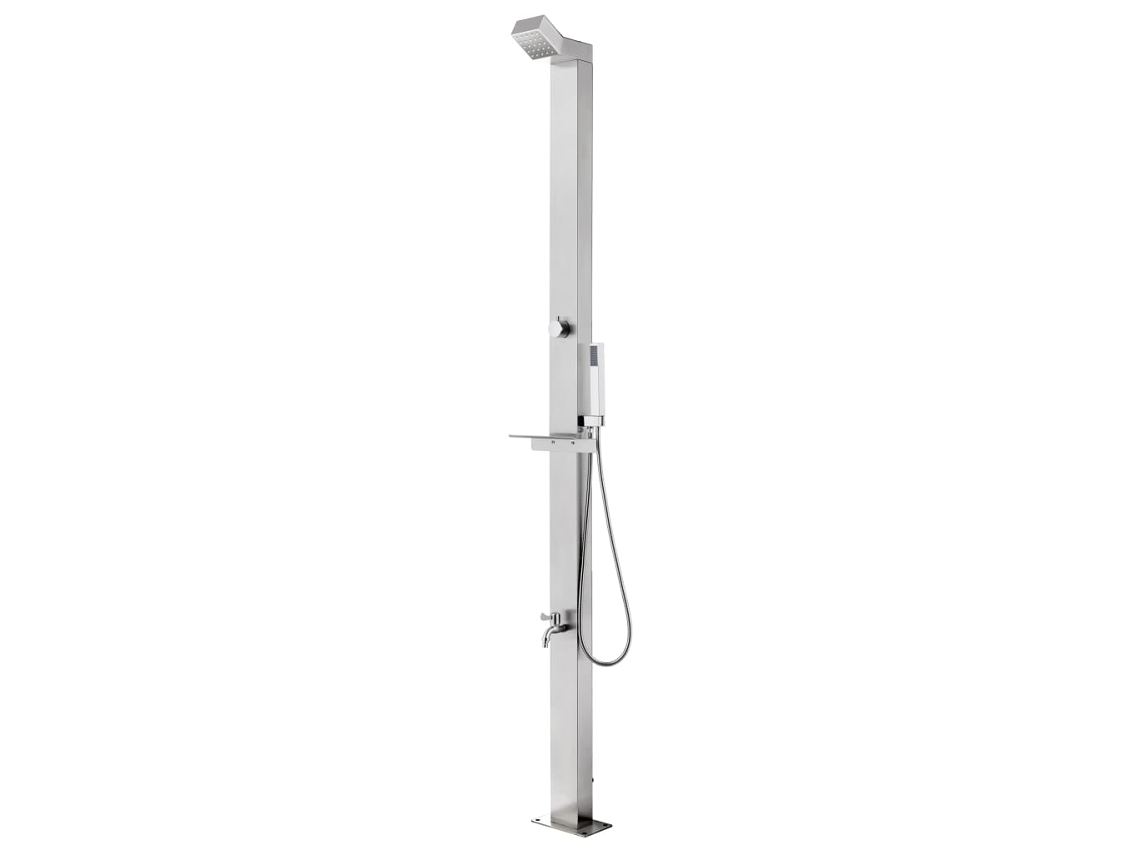 Vidaxl Chuveiro De Jardim 220 Cm Aço Inoxidável