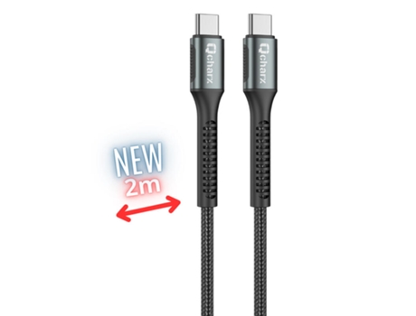 Cabo Qcharx Praga Tipo QCHAX Textura Macia Preto