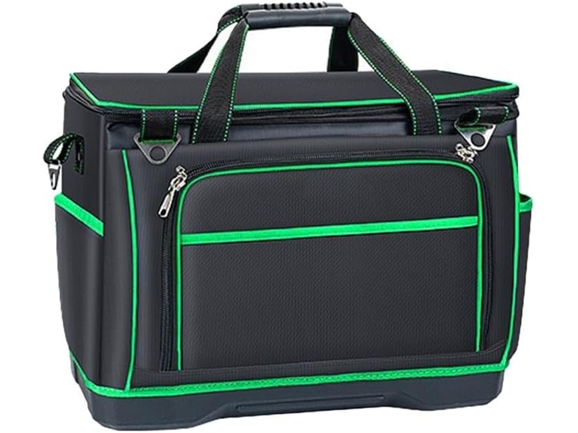 Bolsa para ferramentas em lona resistente, dobrável em 16 partes, com abertura longa, base impermeável e altura ajustável, ideal para eletricistas (20 rolos).