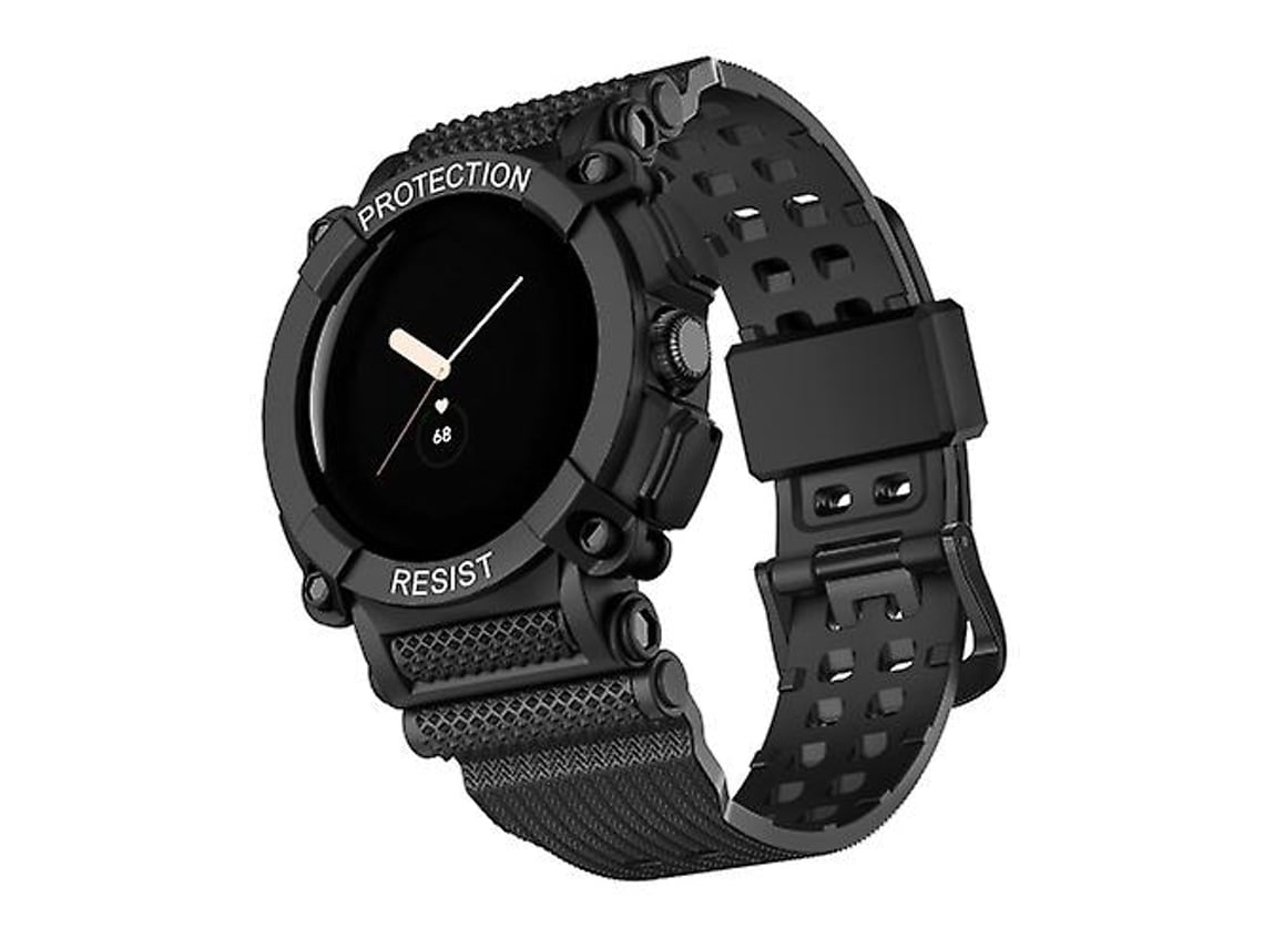 Pulseira, Compatível Com Google Pixel Watch, Preta, À Prova D'água, Três Peças, Cor Sólida, Chennels Integrados