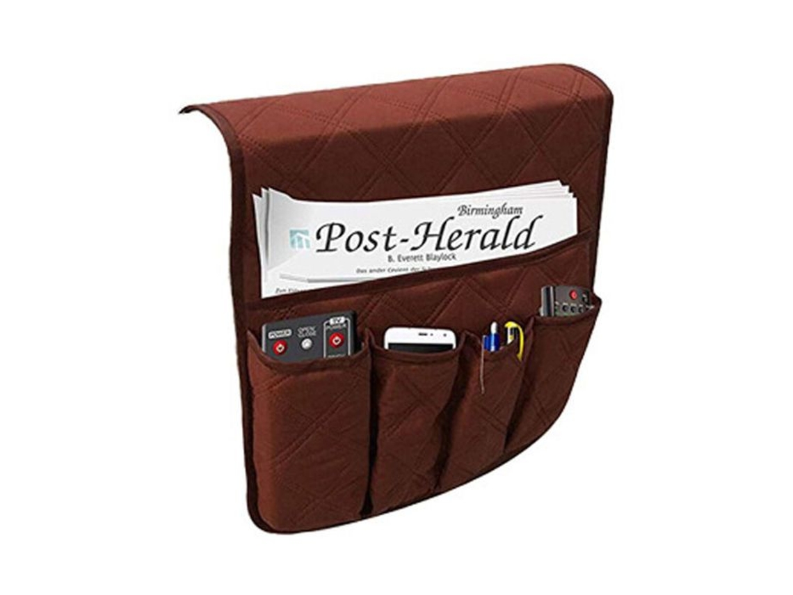 Bolsa Organizadora Antiderrapante Para Cama Sofá Marrom