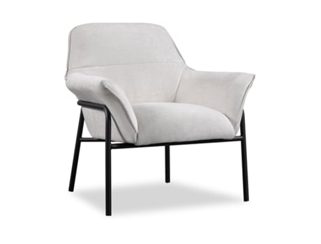 Poltrona Estofada Bege Udine PÄRUMM 80X84X90 5 Cm Com Pés de Metal