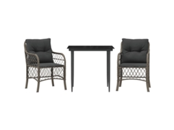 Bistro Set, Bistro Sets Vidaxl Cinzeto Rattan / Vime (80 Cm Table Length)