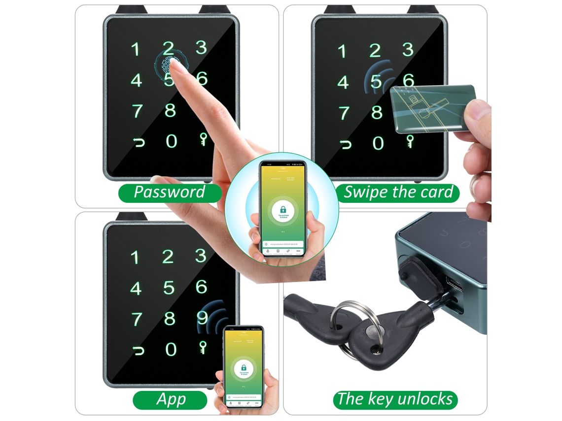 Laxiscreed Cadeado Inteligente À Prova D'água Com Controlo Por App Para Maior Segurança