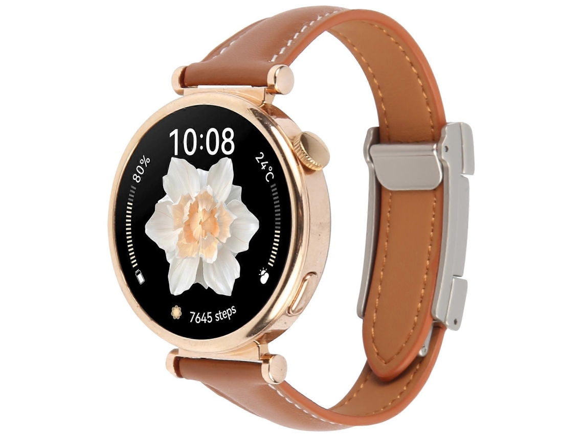 Pulseira De Couro Universal Fina Com Fecho Magnético