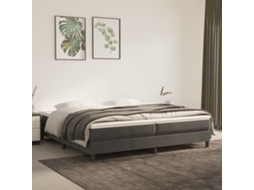 Estrutura De Cama Sem Colchão 200x200 Cm Veludo Cinzento-escuro