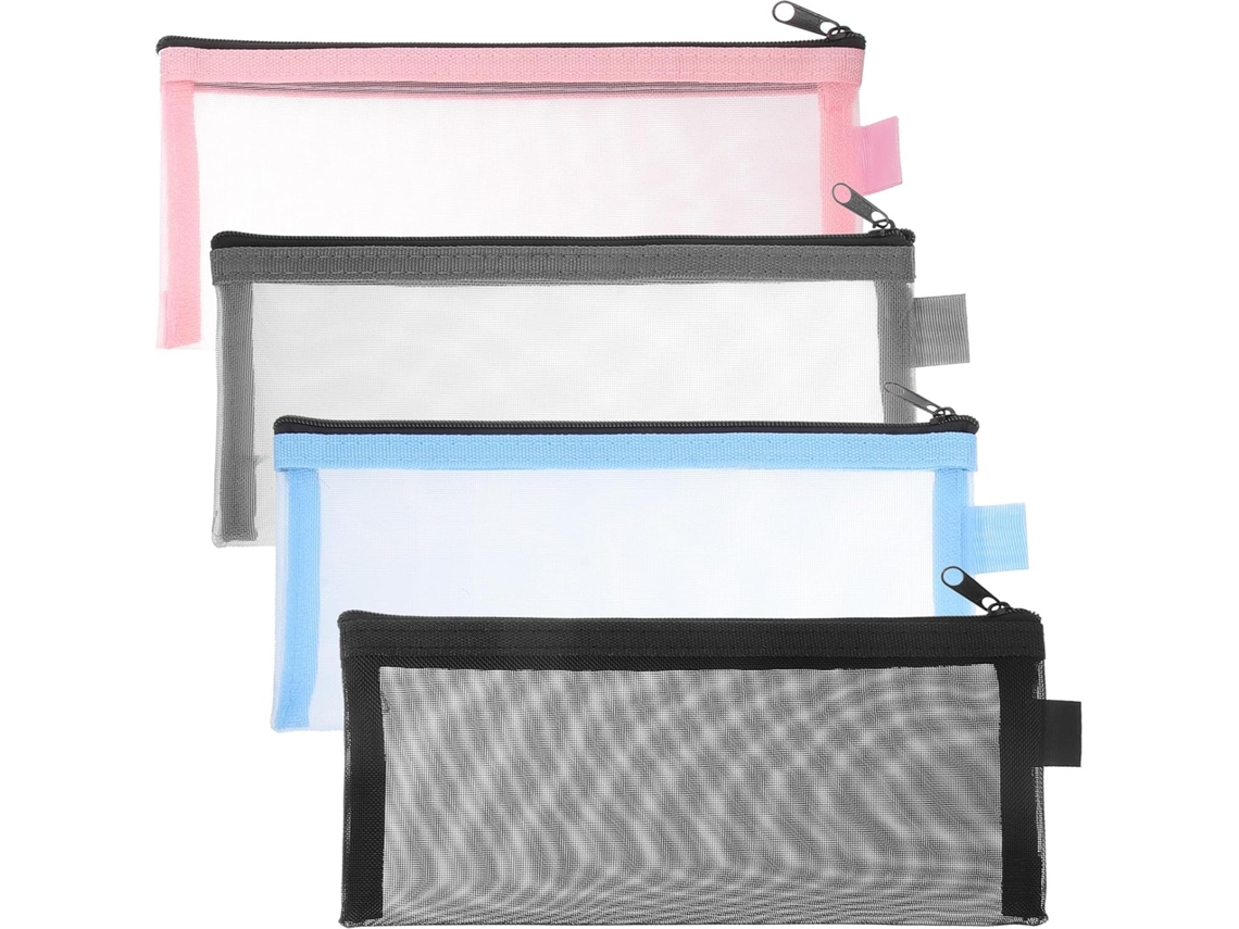 4pièces Portable Peil Bags Zipper Peil Cases Multi-fution Pen Storage Pouches For Students And Travel