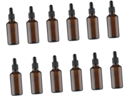 Conjunto De 12 Frascos De Vidro Recarregáveis Com Pipeta Para Óleos Essenciais.