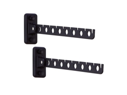 2 Piezas Perchero De Pared Plegable De Acero Inoxidable Com Braços Giratórios, Ganchos De Roupa Preto