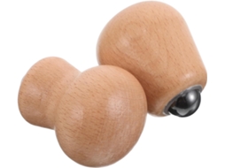 Conjunto de 2 peças de ferramentas para massagem facial em madeira, rolos faciais de design compacto.