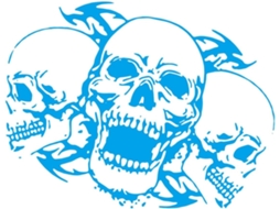 Adesivos Decorativos Para Carro Com Caveira E Ossos Em Pvc Azul.