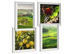Composição De Quadros Encantadoras Paisagens Da Toscana Espelharte (4 Peças)
