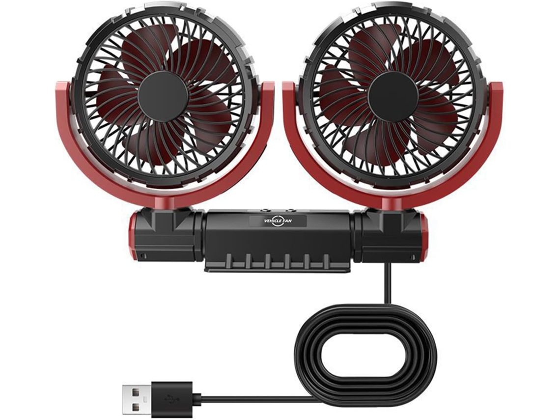 Ventilador Usb Para Carro, Com Duas Cabeças E Três Velocidades