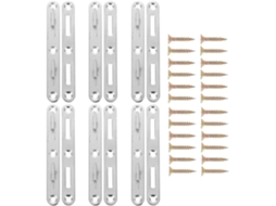 Conjunto de 6 Peças Ferragens Metálicas para Grades Cama com Parafusos. Conectores Reforçados CHABERLU