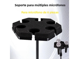 Suporte Multifuncional Para Microfone, Em Plástico, Para Armazenamento E Exibição De Microfones, Com Capacidade Para 6 Microfones.
