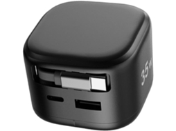 Carregador De Parede Usb-c Retrátil 35 W, 105 Centímetros, 2 Portas,