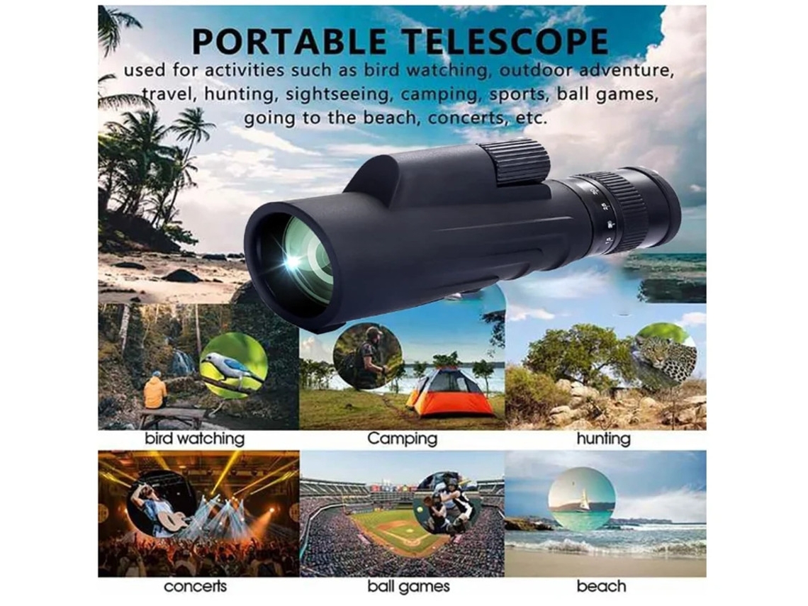 Monóculos 10 30x50 Zoom Monocular Impermeável Clear Low Light Vision Telescópio Portátil Para Adultos Com Adaptador Para Smartphone E Tripé Bestvite