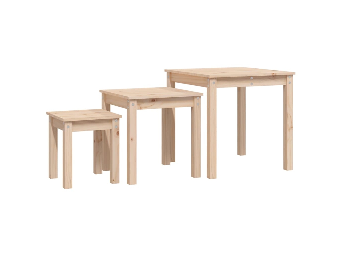 Nesting Table, Nesting Tables Vidaxl Marrom Madeira De Pinho (n/a)