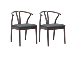 Vidaxl Cadeira De Jantar 2 Pcs Marrom Claro E Preto