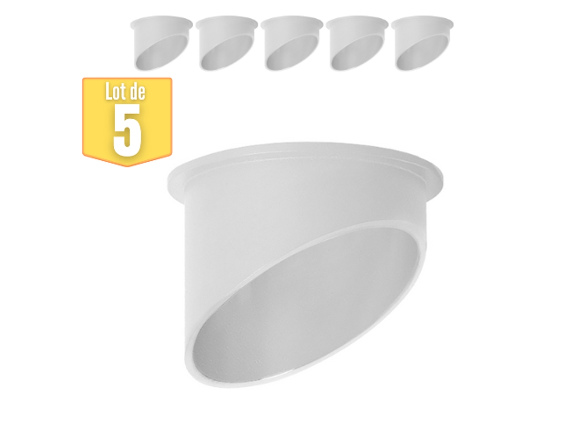 Conjunto de 5 Suportes de Feixes de Feixes Rounds Gu10 35W Branco BRAYTRON