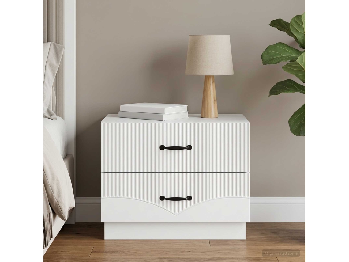 Vidaxl Armário De Cabeceira Com Gaveta Branco 62 X 34,5 X 44,5 Cm