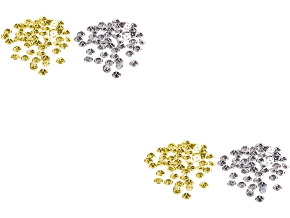 2 Conjuntos De Pins Lapela Metal Reposição Para Distintivo Mão Dourado
